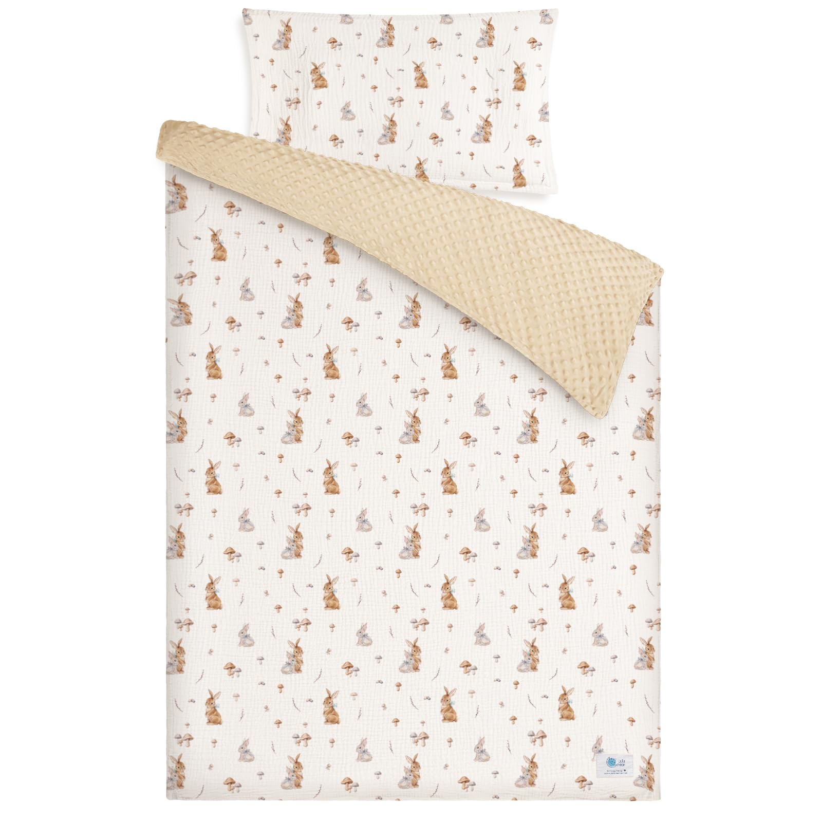 lulumoon Kinderbettwäsche 100x135: Bettbezug 100x135 + Kissenbezug 40x60cm aus Musselin Oeko-TEX Standard – Leicht und Komfortabel Bettwäsche Set