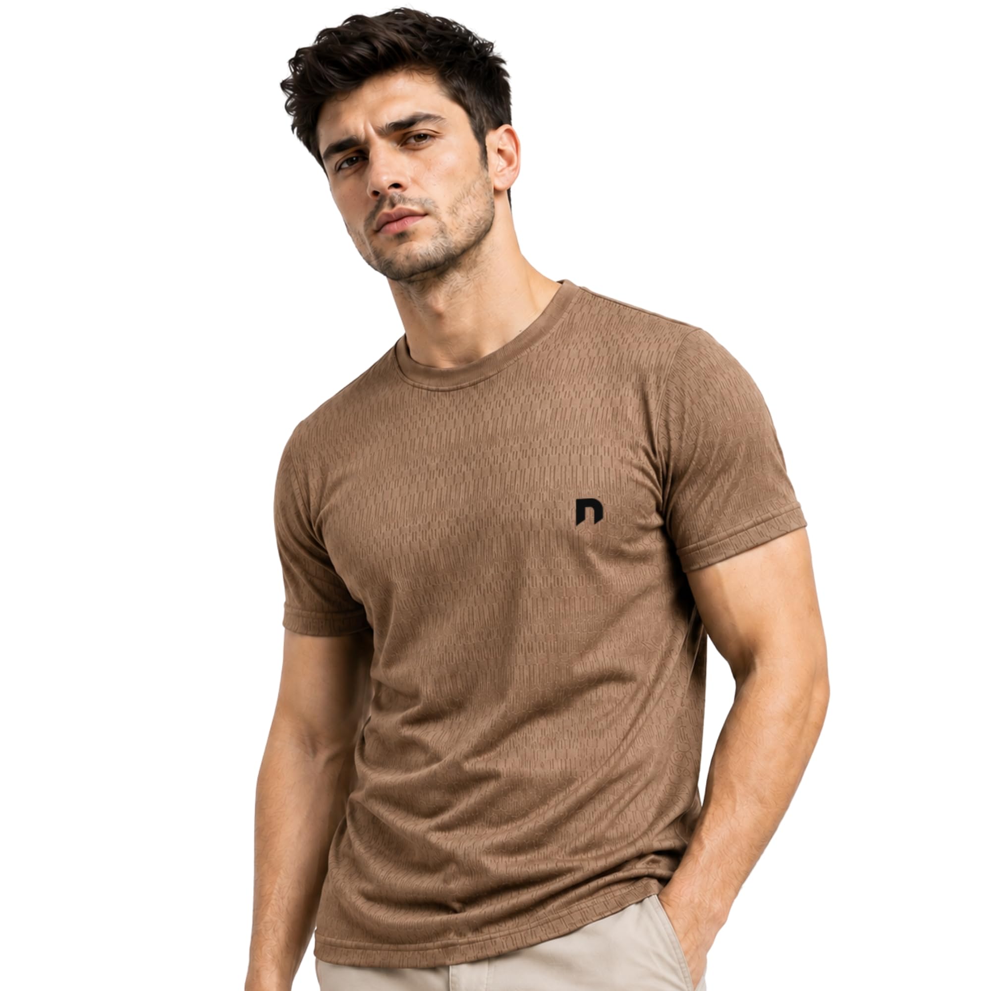 never lose Half Sleeve Tshirt for Men with Textured Fabric Design, Round Neck Regular T-Shirt Casual Wear for Men, Comfortable, Stylish Summer Tshirts-picture-37