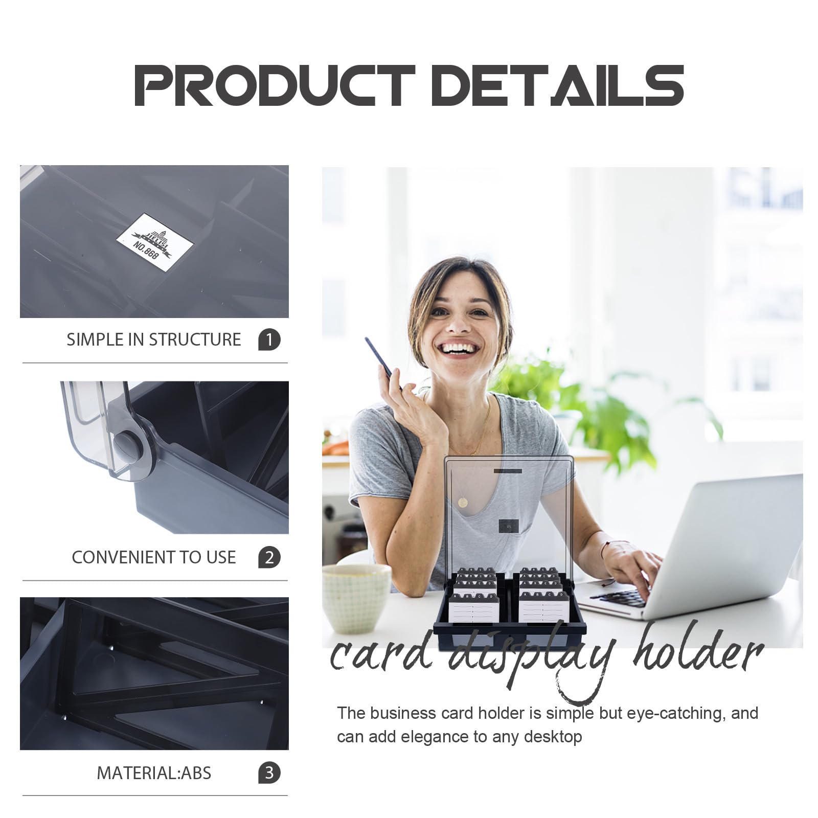 MAGICLULU Porta Biglietti da Visita in Abs Organizer da Tavolo per Schede Magnetiche e Tessere, Capacità 1000 Unità, Design Elegante e Professionale