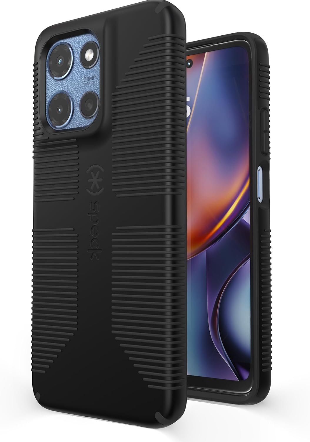 Speck Moto G 5g 2025 Case - Slim & Durable - Moto G 2025 case, with No-Slip Grip, 8FT Drop Protection - Raised Bezel Screen Guard, with Precise Button and Port Access - ImpactHero Grip Black/Shadow