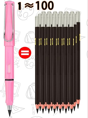 Miniatura 6 de 6 lápices eternos, lápices Infinity Magic Forever con borrador, reutilizable, lindo lápiz eterno sin tinta para niños para escribir, bocetar,