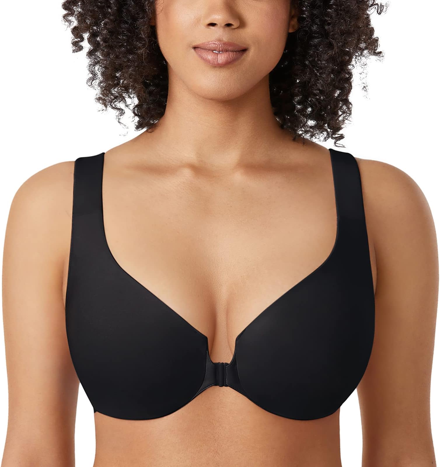 DELIMIRAWomen's Front Closure Racerback Underwire Full Coverage Unlined Bra