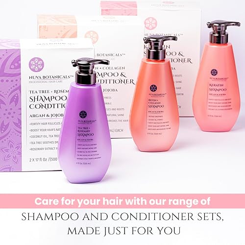 Miniatura 8 de Juego de champú y acondicionador de queratina, tratamiento capilar de queratina con aceite de argán, champú y acondicionador antiencrespamiento,