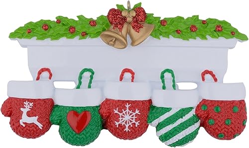Miniatura 7 de MAXORA Adorno personalizado para árbol de Navidad de familia de 10 manoplas 2023, tradición familiar, recuerdo de Navidad, colección de regalo para