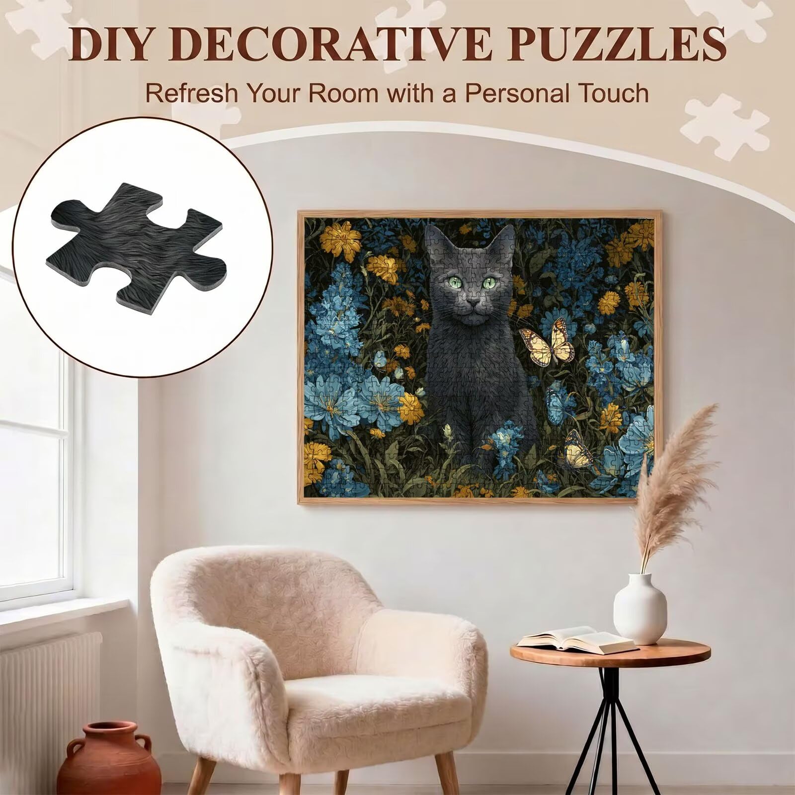 Puzzle 2000 Pezzi Classici, Puzzle gatto fiore-6 99 x 70 cm, Gioco Educativo e Antistress in Legno con Poster Incluso, Ttività DIY per Famiglia, Regalo per Appassionati, Decor Parete Casa, f0-708