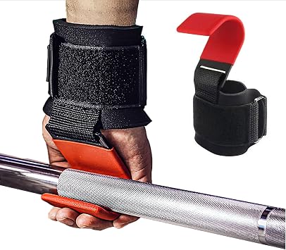 TAVIEW Weight Lifting Hooks Heavy Duty Wrist Straps for Pull Ups, Deadlift, Power Lifting - Padded Workout Grips for Weightlifting - Gym Gloves for Men and Women
