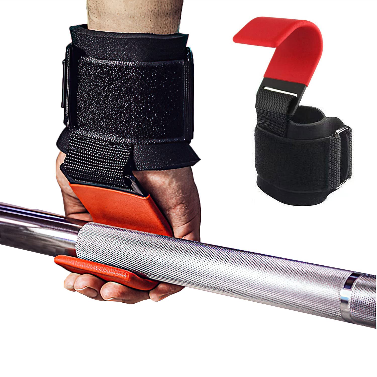 TAVIEW Weight Lifting Hooks Heavy Duty Wrist Straps for Pull Ups, Deadlift, Power Lifting - Padded Workout Grips for Weightlifting - Gym Gloves for