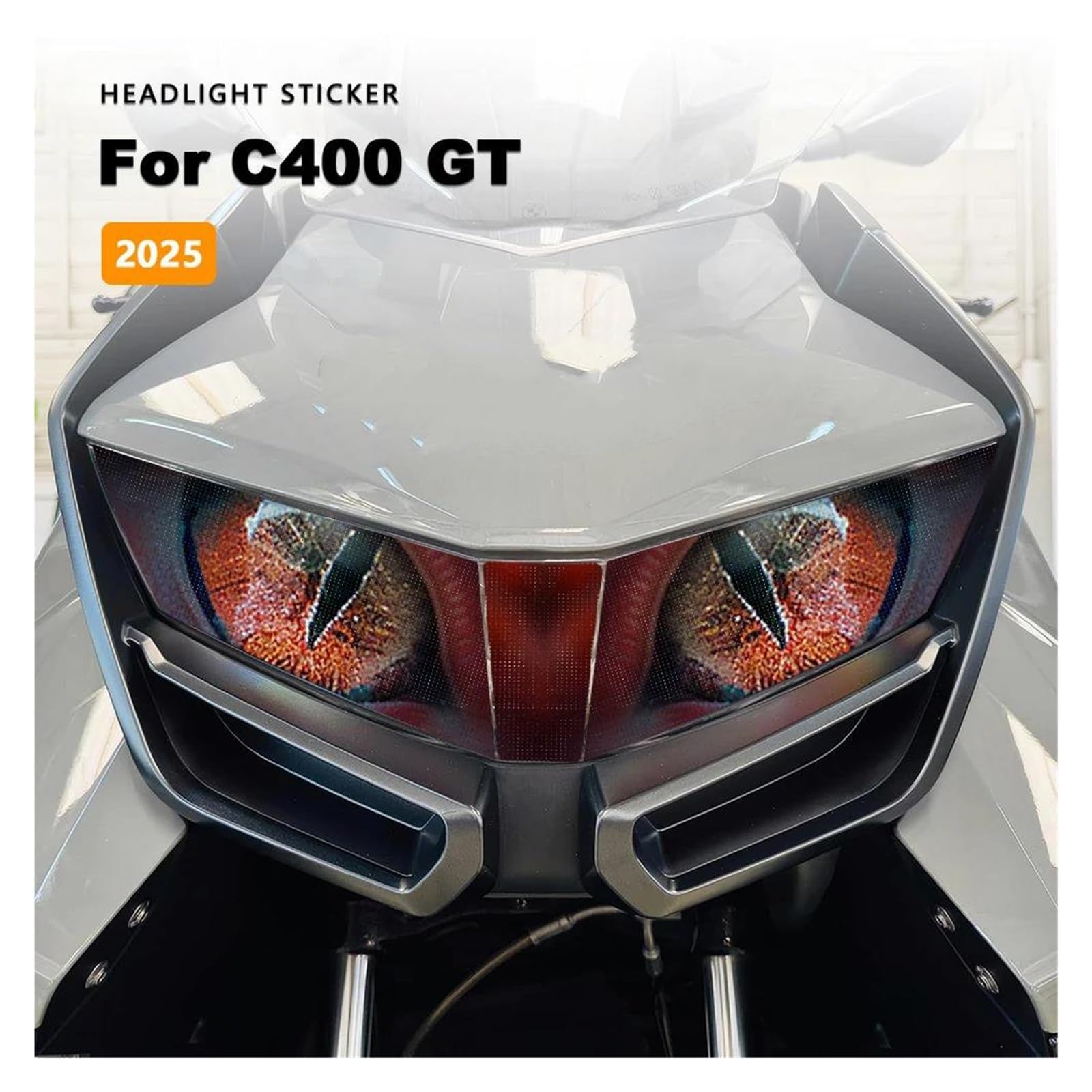do C400GT C 400 GT C400 GT 400GT 2025 naklejki na reflektory motocyklowe, wodoodporna folia ochronna, naklejki na reflektory (żółte)