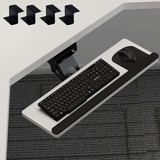 WAPHOERTE Tastaturablage Mit C-Klemme - Ausziehbare Schublade Für Mehr Platz Am Schreibtisch