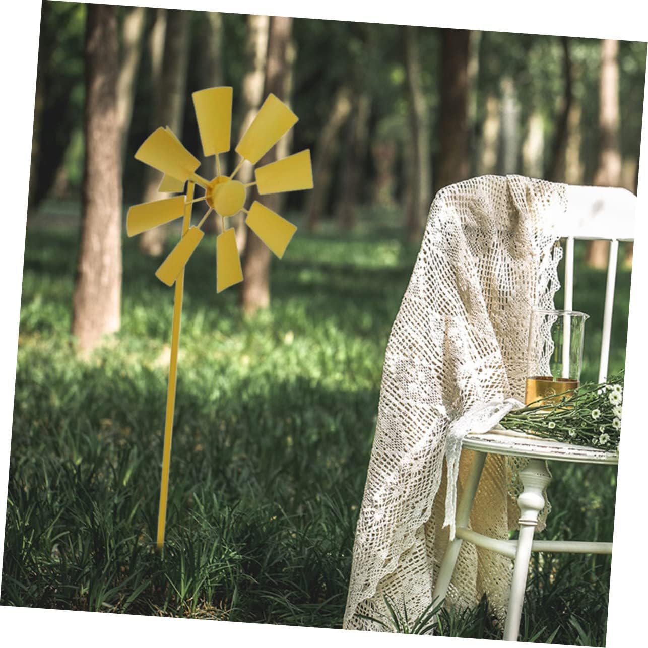 3Pcs Outdoor Metal Windmill Spinner Decor for Garden Courtyard Patio Kinetic Pinwheel Lawn Ornament Ground Stake Colorful Garden Decoration