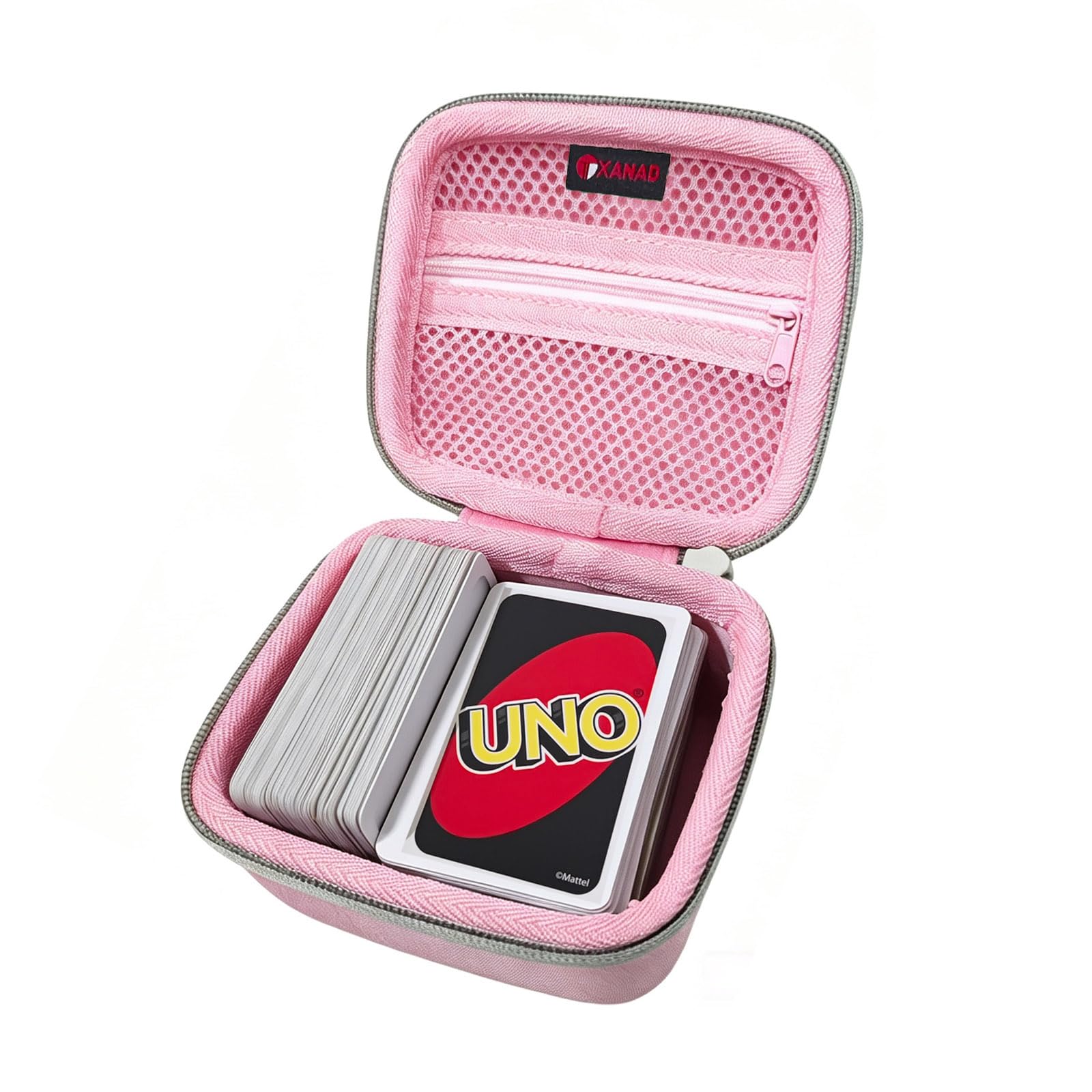 XANAD Tasche Klein für UNO Tragetasche (Rosa) | Praktische Spielkarten Schutzhülle für Unterwegs für Mattel Games UNO Skip-Bo