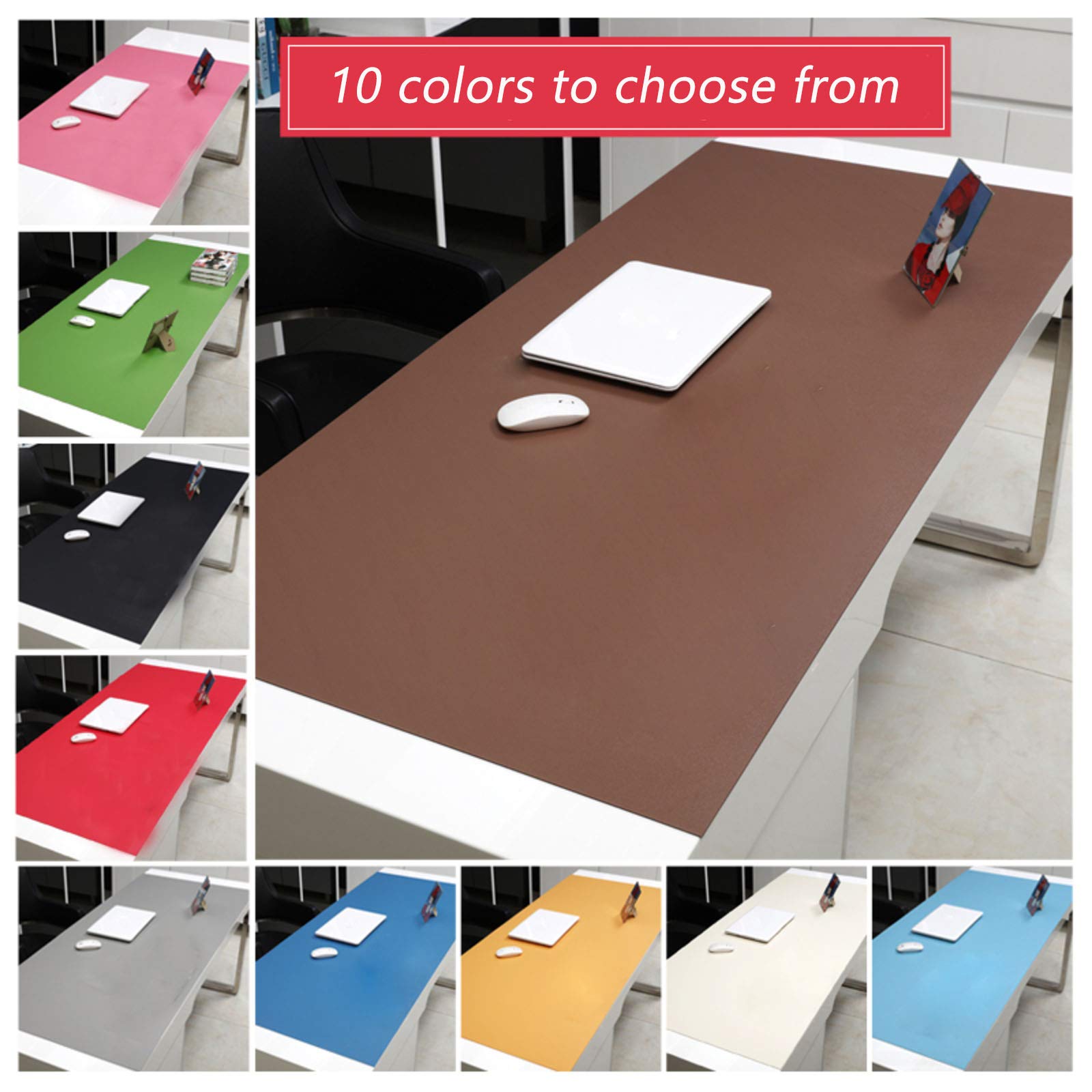 Multifunzionale Antiscivolo Tappetino Mouse Ergonomico Gioco Sottomano Da Ufficio Per Tastiera E Mouse,Grande PU Cuoio Sottomano Da Ufficio,Espanso Tappetino Mouse-Rosso. 100x60cm(39x24inch)