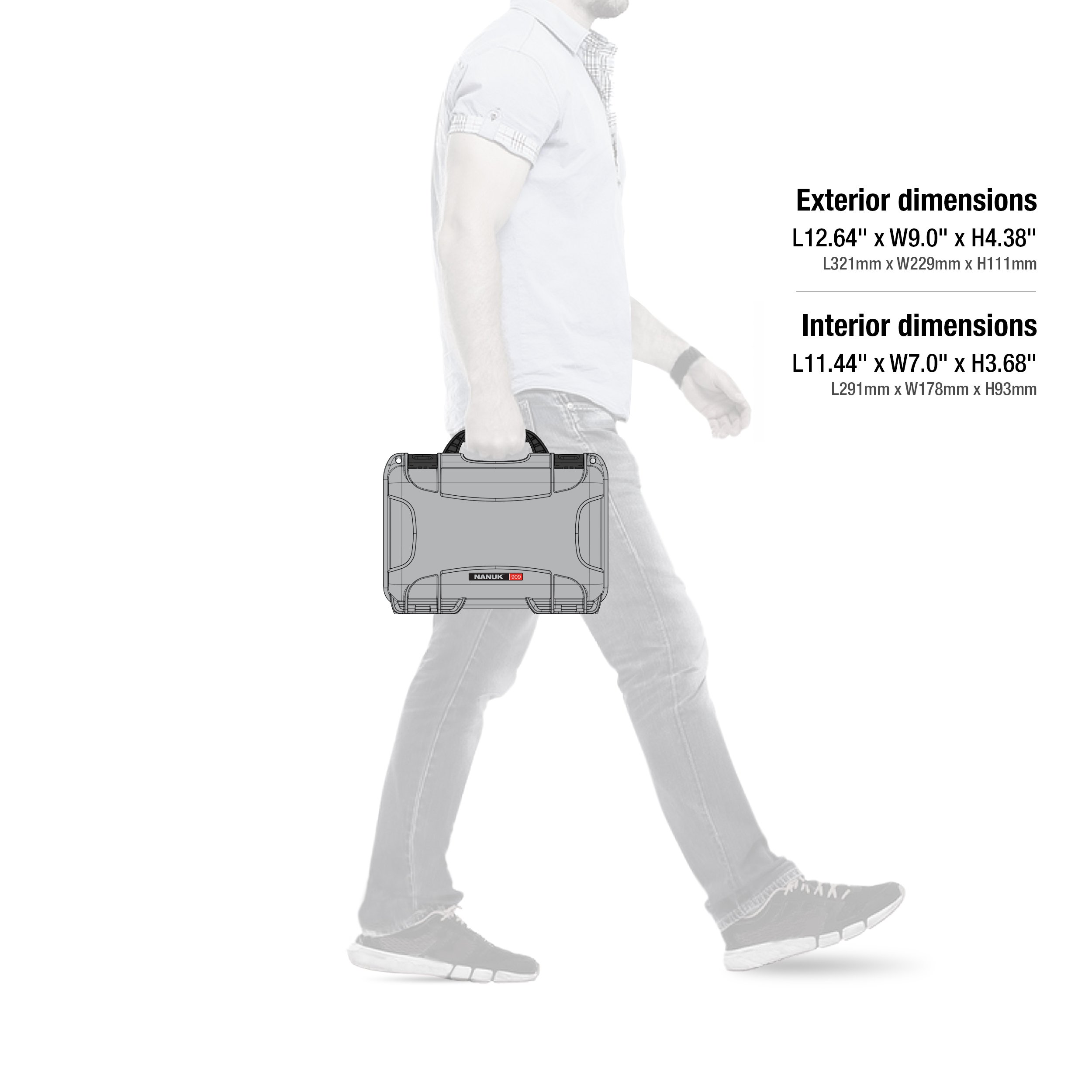 NANUK Custodia rigida impermeabile 909 - Argento
