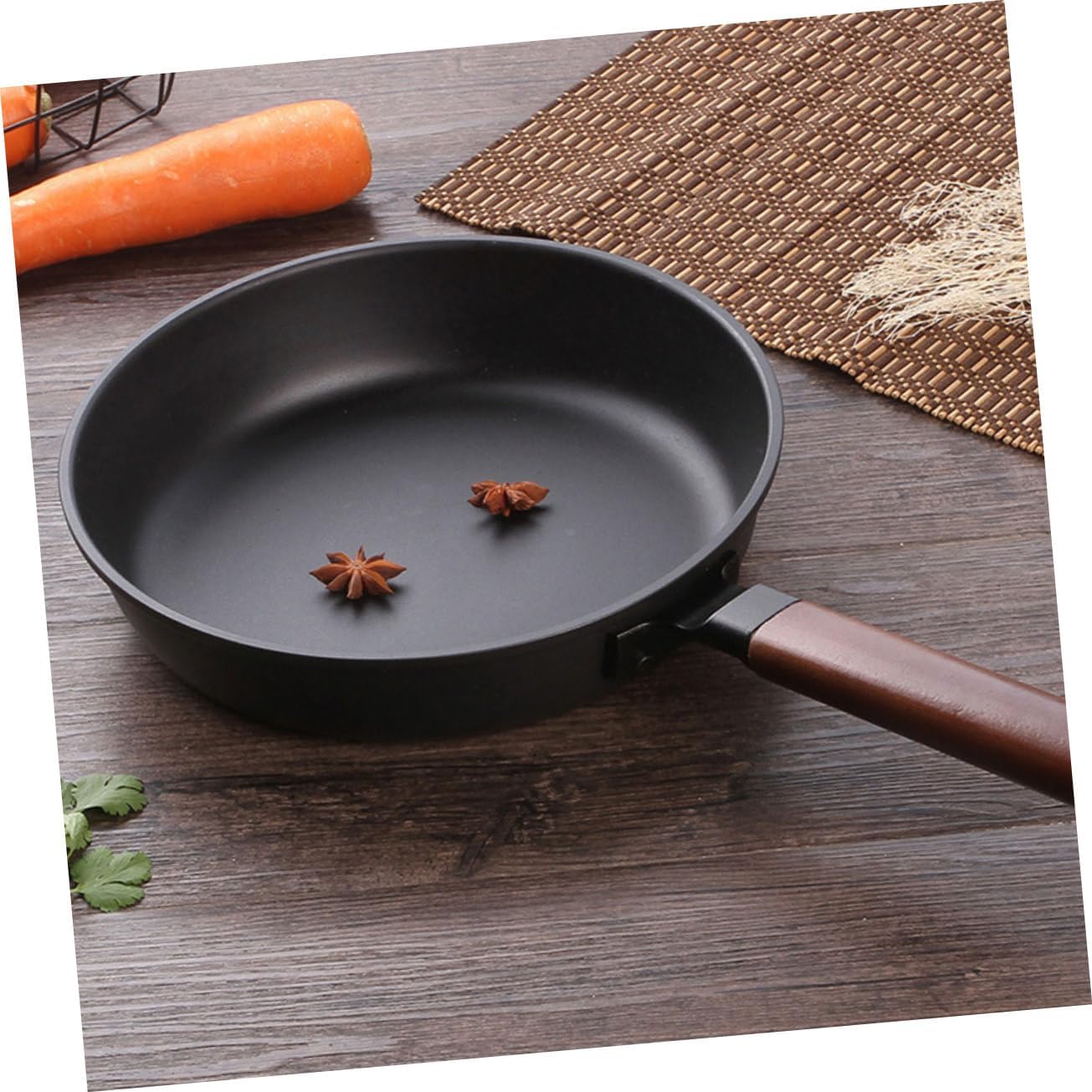 Non-stick Frying Pan Uncoated Cooking Skillet for Eggs Pancakes Steaks for Gas Induction Cookers Practical Kitchen Essential