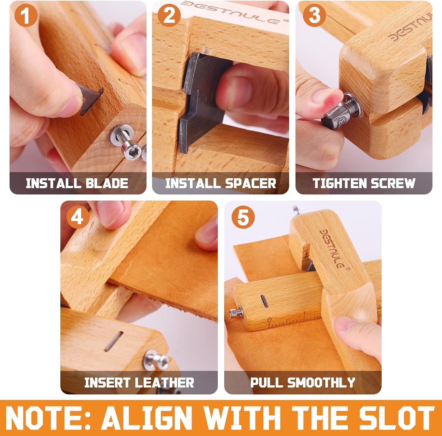 BESTNULE Upgraded Leather Strap Cutter, Adjustable Leather Cutting Tool