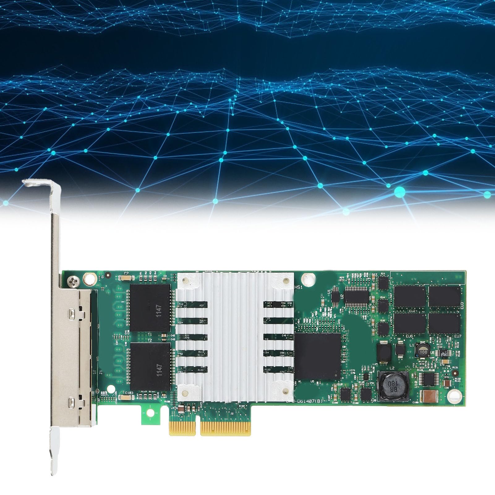 Scheda di Rete Gigabit, Adattatore Ethernet PCIE X4 a 4 Porte per connettività Server Ad Alta velocità, Supporta 10/100/1000 Mbps, Ideale per Sistemi