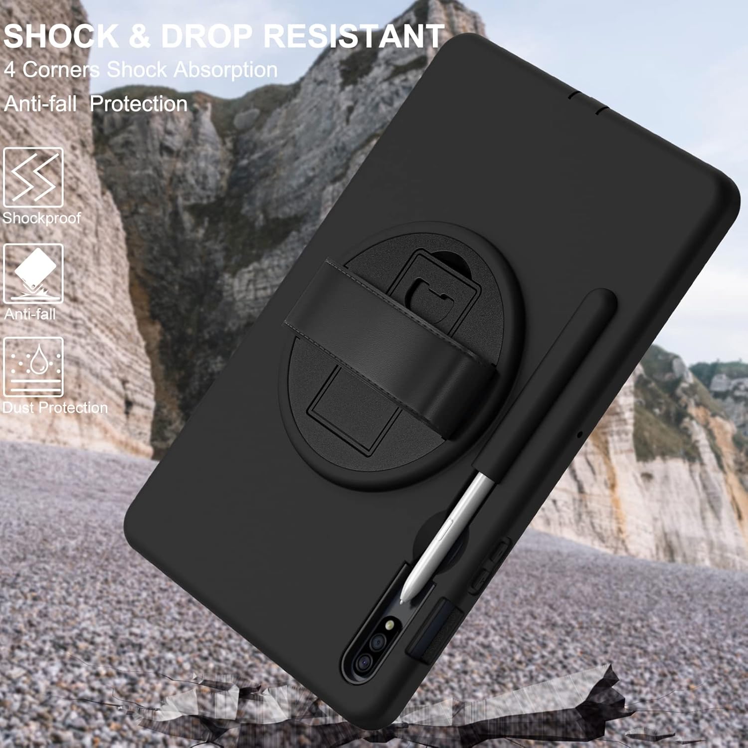 ORIbox Morandi Case for Samsung Galaxy Tab S8/ Tab S7 11", Full Body Shockproof, 3 in 1 Drop Protection with 360° Kickstand/Hand Strap : Everything Else