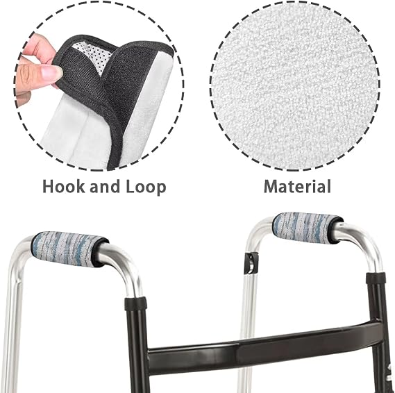 LedBack Walker Handle Covers Soft Cushion Padding Universal Walker Padded Hand Grip Covers Mobility Aid Accessories