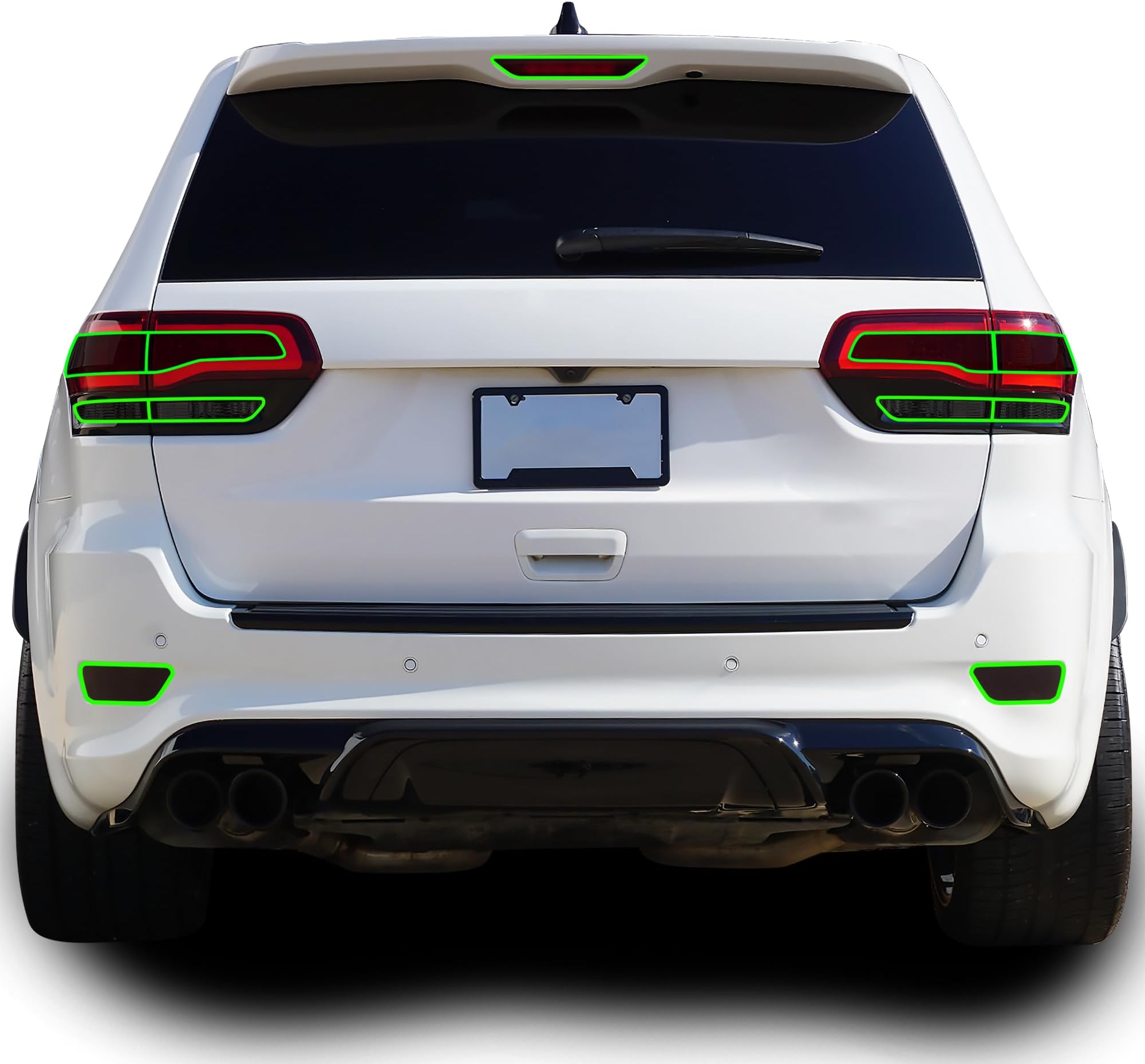 Tinted Taillight Hawk Eye Third Brake Rear Bumper Reflector Light Overlay Tint Compatible with Jeep Grand Cherokee 2014-2021, Dark