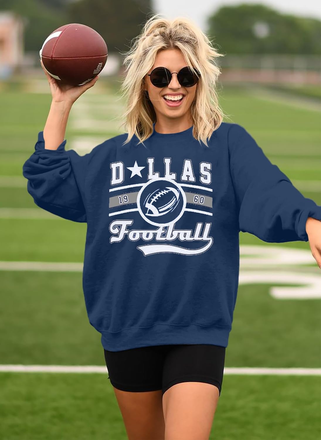 JINTING Football Game Day Sweatshirt Women: Football Season Pullover Football Team Falll Shirts Graphic Long Sleeve Tops - Image 4