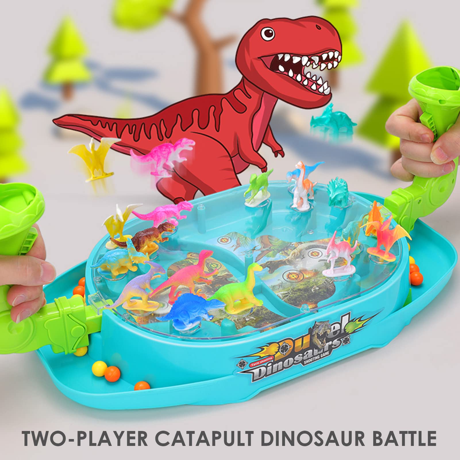 Amazon | 恐竜の世界ボードゲーム,2 人用恐竜ランチャーボードゲームは