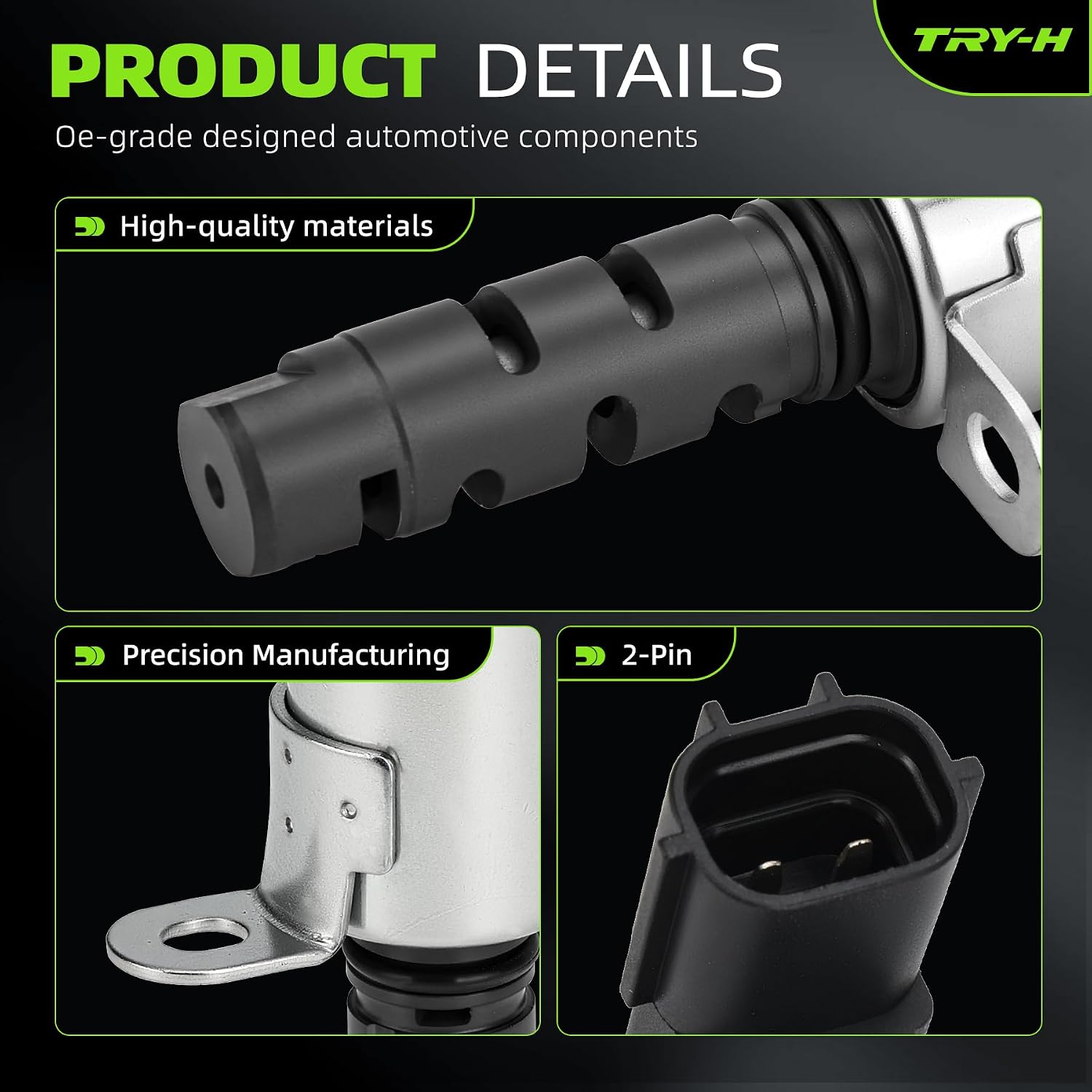 15330-22010 Variable Valve Timing VVT Oil Control Solenoid Fits for Chevrolet Prizm Toyota 2000-2005 Celica 2000-2008 Corolla 2003-2008 Matrix L4 1.8L Replace# 15330-22030 VTS1008 917019