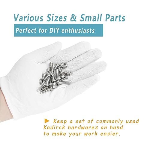 Miniatura 32 de Kadrick - Kit surtido de 2000 tornillos/pernos métricos M2, M3, M4, M5, con tuercas, arandelas planas y de seguridad, cabeza de botón hexagonal