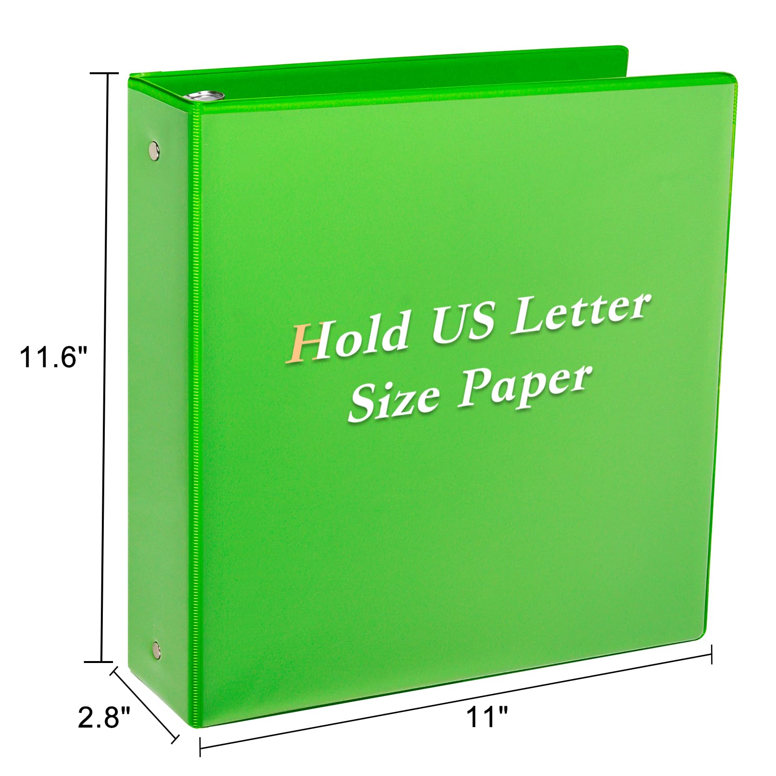 CIXILDTS Lot de 6 classeurs ronds de 5,1 cm, durables à 3 anneaux de 5,1 cm pour papier de format lettre, vert