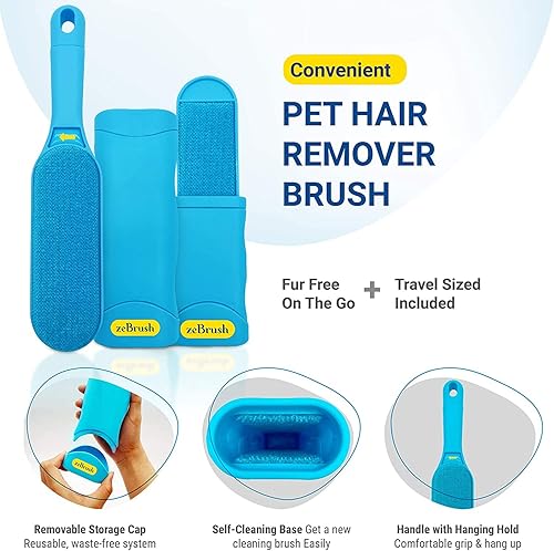 Miniatura 7 de Cepillo removedor de pelo para mascotas, removedor de pelo para gatos, sin recarga, sin residuos, removedor de cepillo de piel de mano de doble