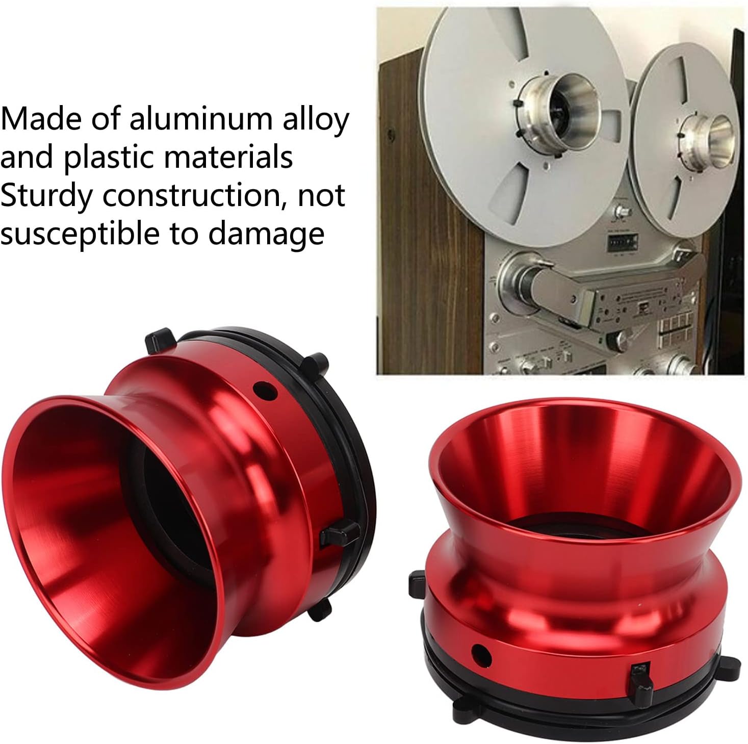 Wisecoco 2pcs Nab Hub Adapter, 10 inch Polished Aluminium Alloy Opener Universal Loading Device(Red)