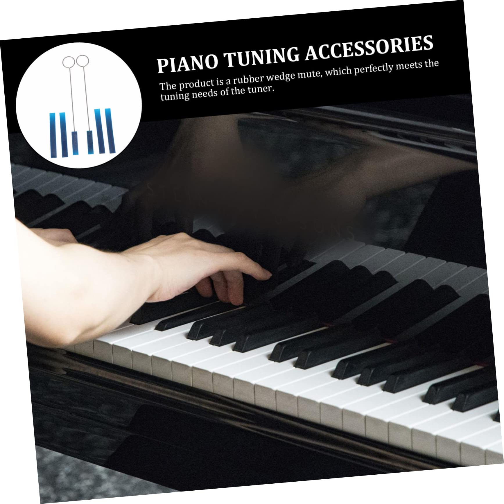 Kit di 6 Pezzi Sordine per Pianoforte in Gomma Liscia, Strumento Muto Inclinato per Accordatura Professionale, Accessori Compatti e Portatili per Manutenzione Pianoforti
