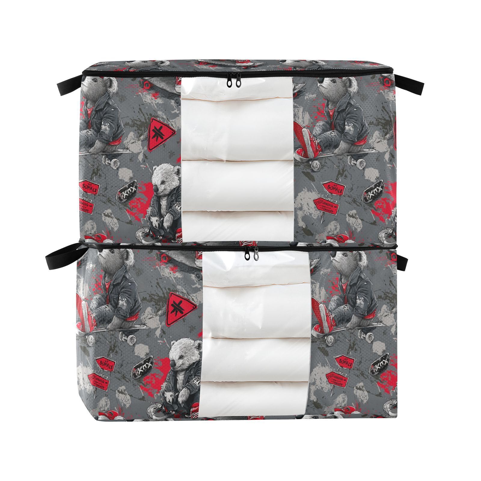Estantes apilables de tela para debajo de la cama organizadores plegables S de armario pack de 2
