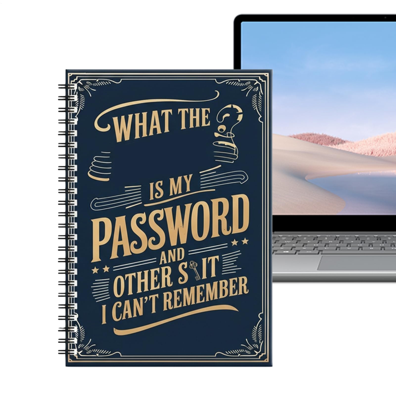 Password Keeper Book, What The F*ck Is My Password Book, Portable Spiral Paper Login Passwords Notebook, For Email Address Tracker Contacts, Journals Funny Gag Present For Seniors Friends Students