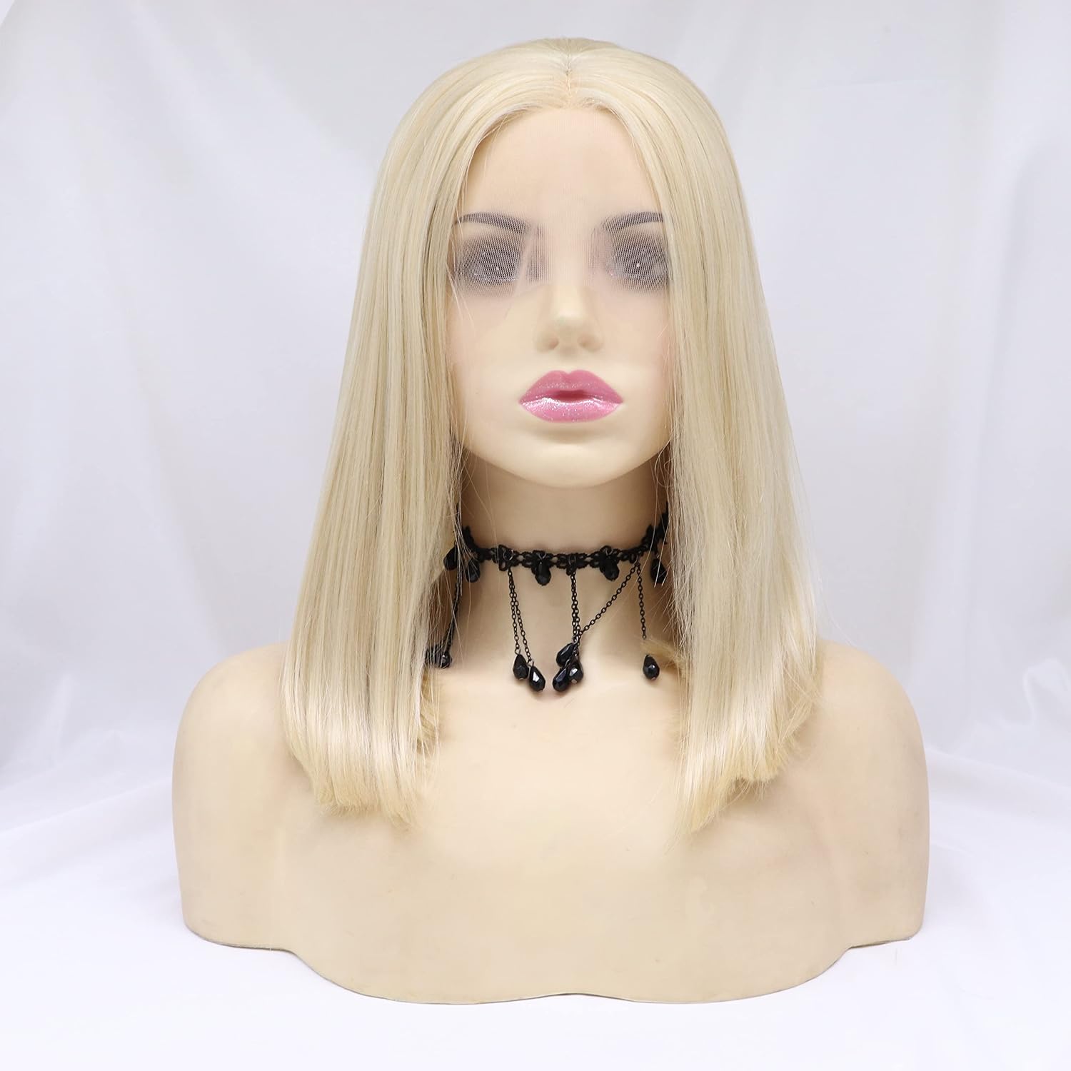 Xiweiya Blonde Lace Front Wig Short Gloden Blonde Curly Lace Front Wigs Side Part Heat Resistant Fiber Hair for Women Drag Queen 14inch - Image 3