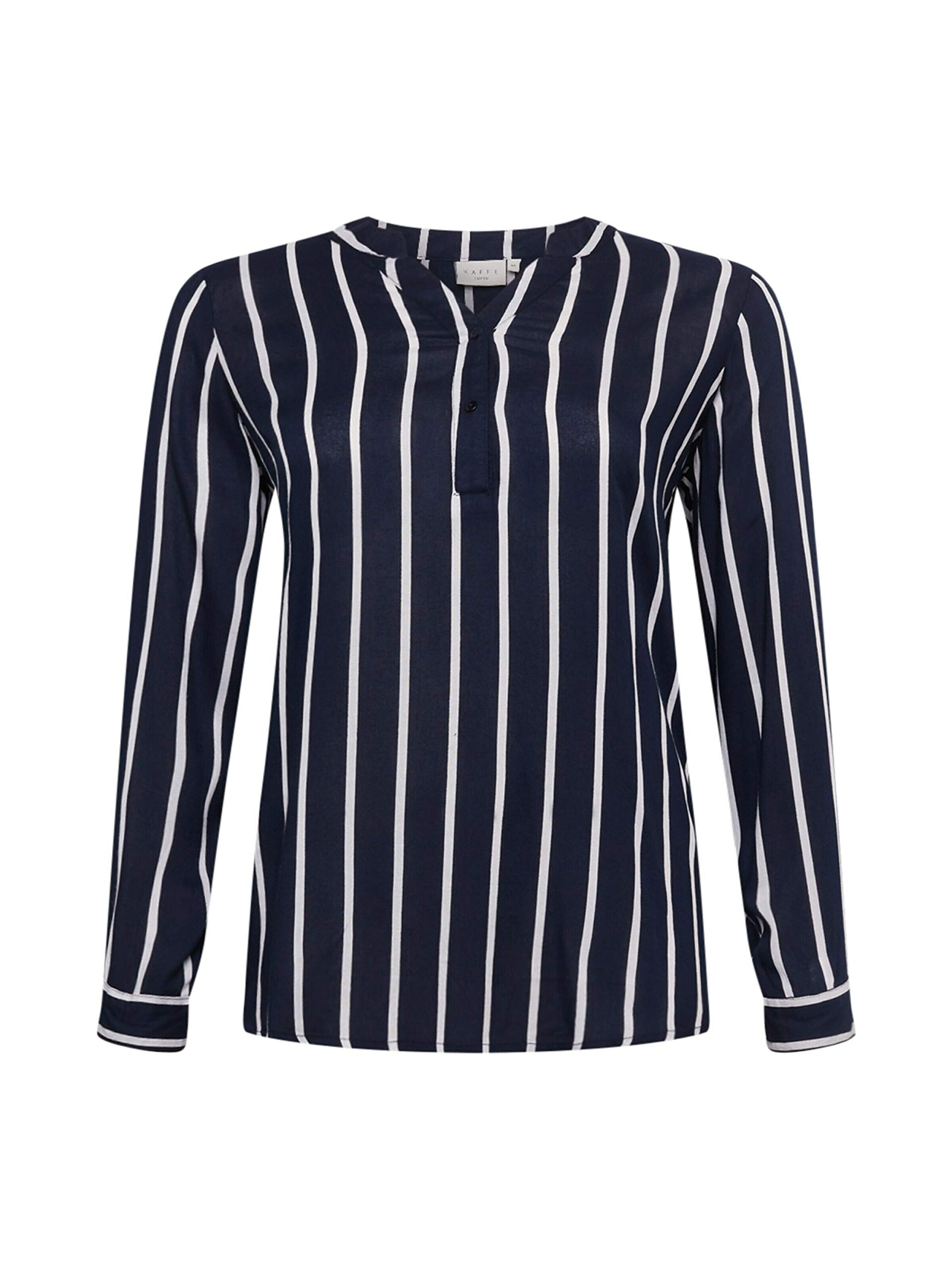 Kaffe Curve Women's Kaffe CurveWomen's Plus Size Shirt Blouse Striped Oversize V-Neck Long Sleeves Blouse, Darkblue, 46