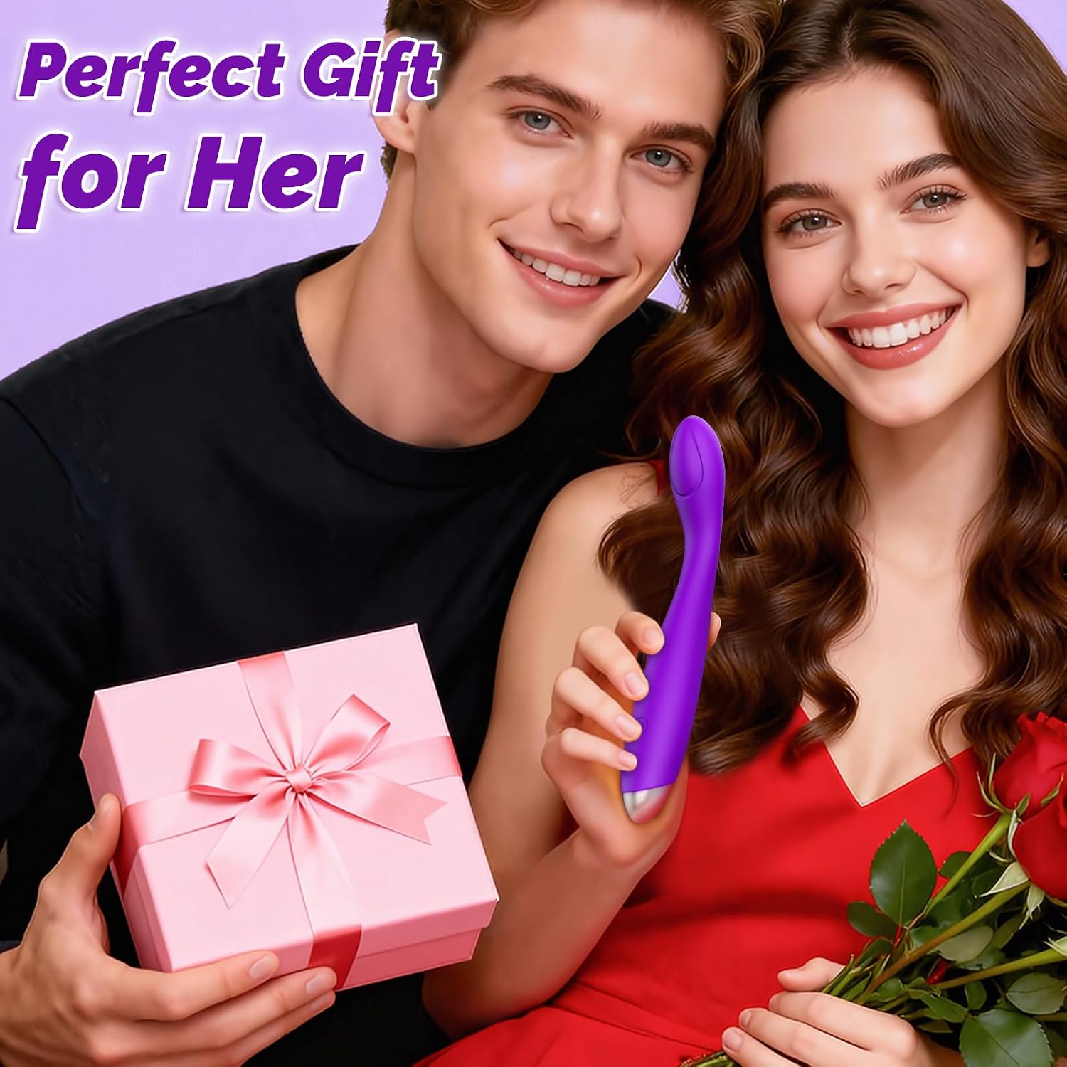 Vibrator Adult Sex Toys for Women, Erncuuc Clitoral G Spot Vibrator with 10 Vibrating Modes, IP68 Waterproof Rechargeable Dildo Vibrators, Female Finger Anal Silicone Dildos for Couples, Purple