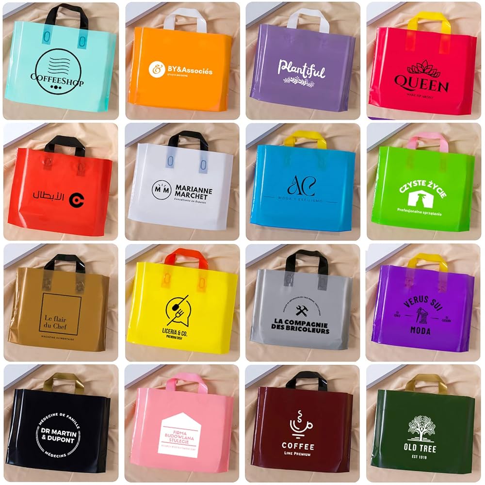 100 Sacchetti Per La Spesa Colorati Con Logo Personalizzato Con