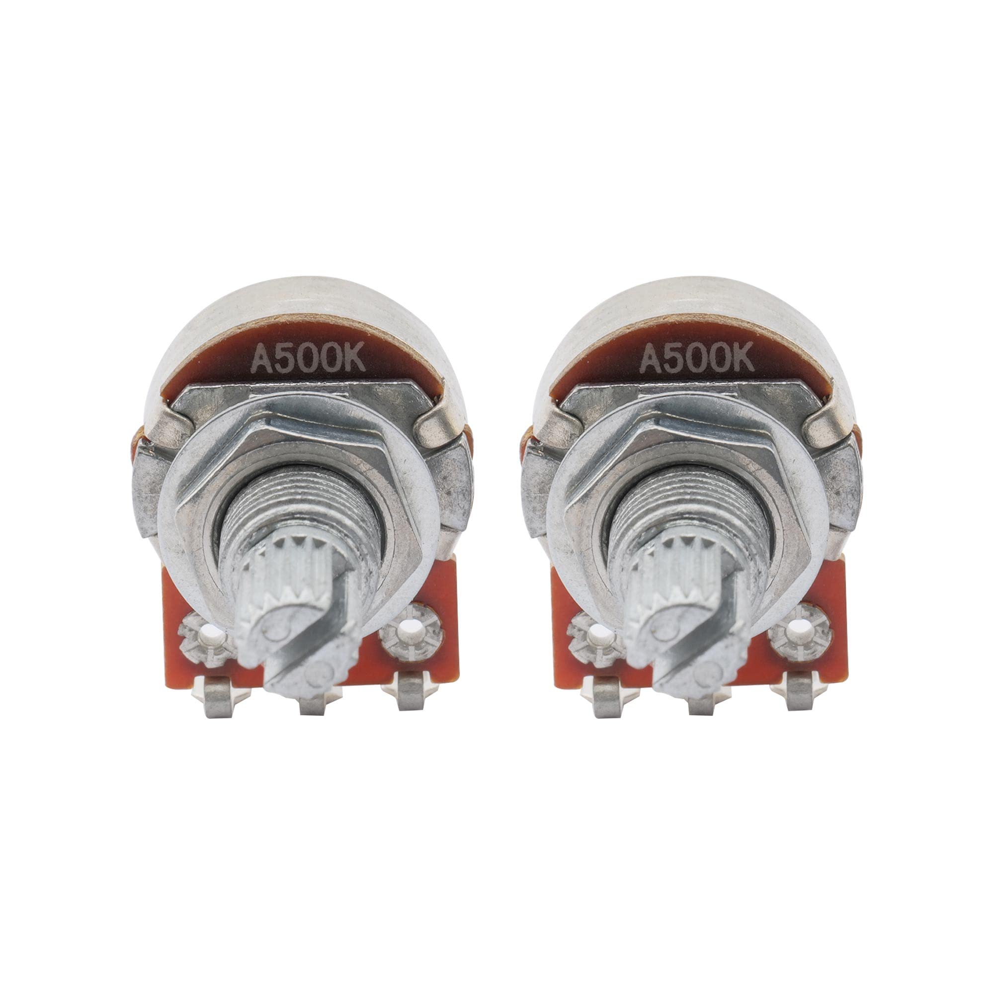 Musiclily Métrique Mini Potentiomètre A500K Audio Log Axe Cannelé pour Guitare électrique et Basse (2 pièces)