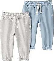 Little Planet by Carter's Baby Boys 2-Pack Organic Cotton Jogger Pants - Soft Stretchy GOTS Certified Essentials