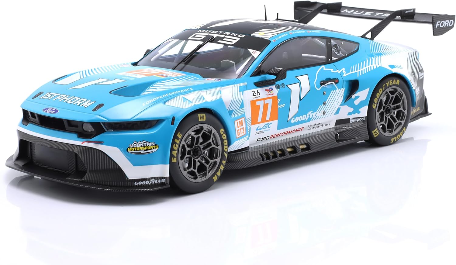 OPO 10 - Car Compatible with Ford Mustang GT3#77 24h Le Mans 2024 LMGT3 Proton Competition 1/18 Scale IXO LM24077