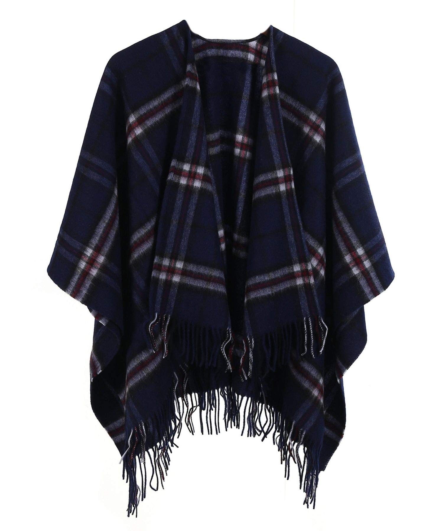 Edinburgh Cashmere 100% Pure Lambswool Cape – 124x125 cm, Extra Fine Cape Featured in Vogue, GQ, Tatler & Grazia | Winter Wear & Apparel, Navy