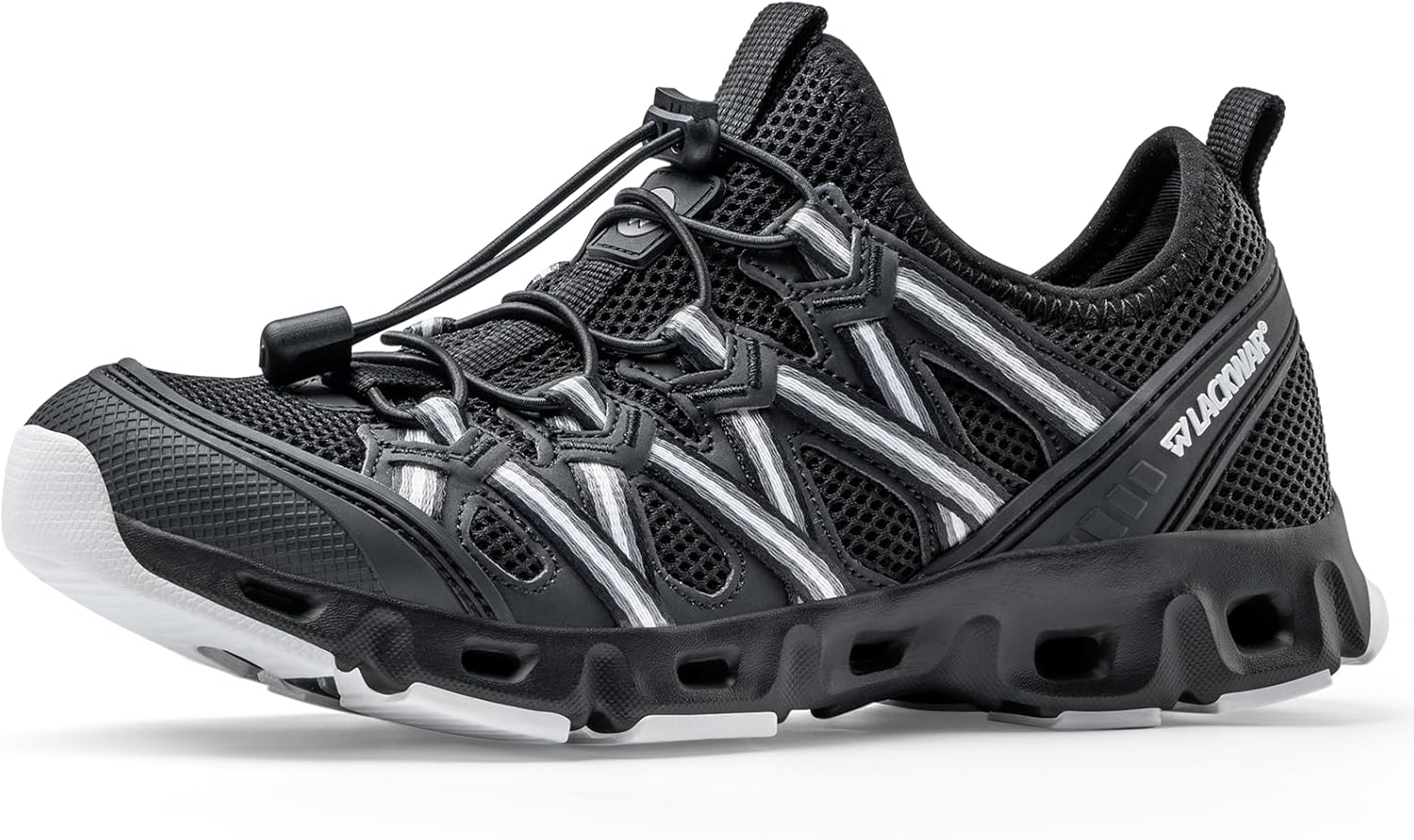 Men's Quick-Dry Water Shoes for Hiking Fishing Lightweight Water Sneakers with Non-Slip Sole Drainage Holes Breathable Mesh Zero Drop Mens Water Shoes for River