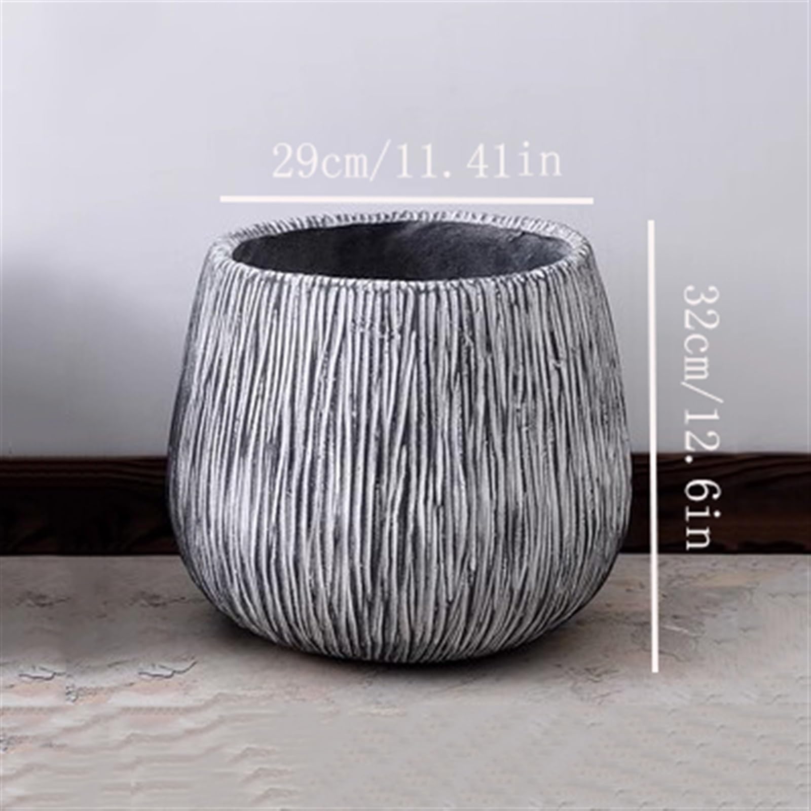 Doniczki na kwiaty Doniczki na rośliny Kamienny wzór Cement Proste okrągłe doniczki Podłoga do salonu Duża zielona uprawa roślin Dekoracja Donice Doniczka (Size : XL)