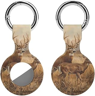 Whitetail Deer by Cabin Protective Case Shockproof Cover 1PCS | Compatible with Airtag,Portable GPS Case,Silicone Cover with Keychain