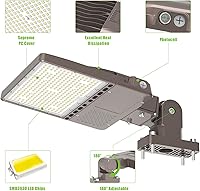 Vista 4 de Luz LED de estacionamiento de 200 W con fotocélula UL DLC Listado 30000LM comercial LED Shoebox Pole Lights Brazo Mount Luces de inundación