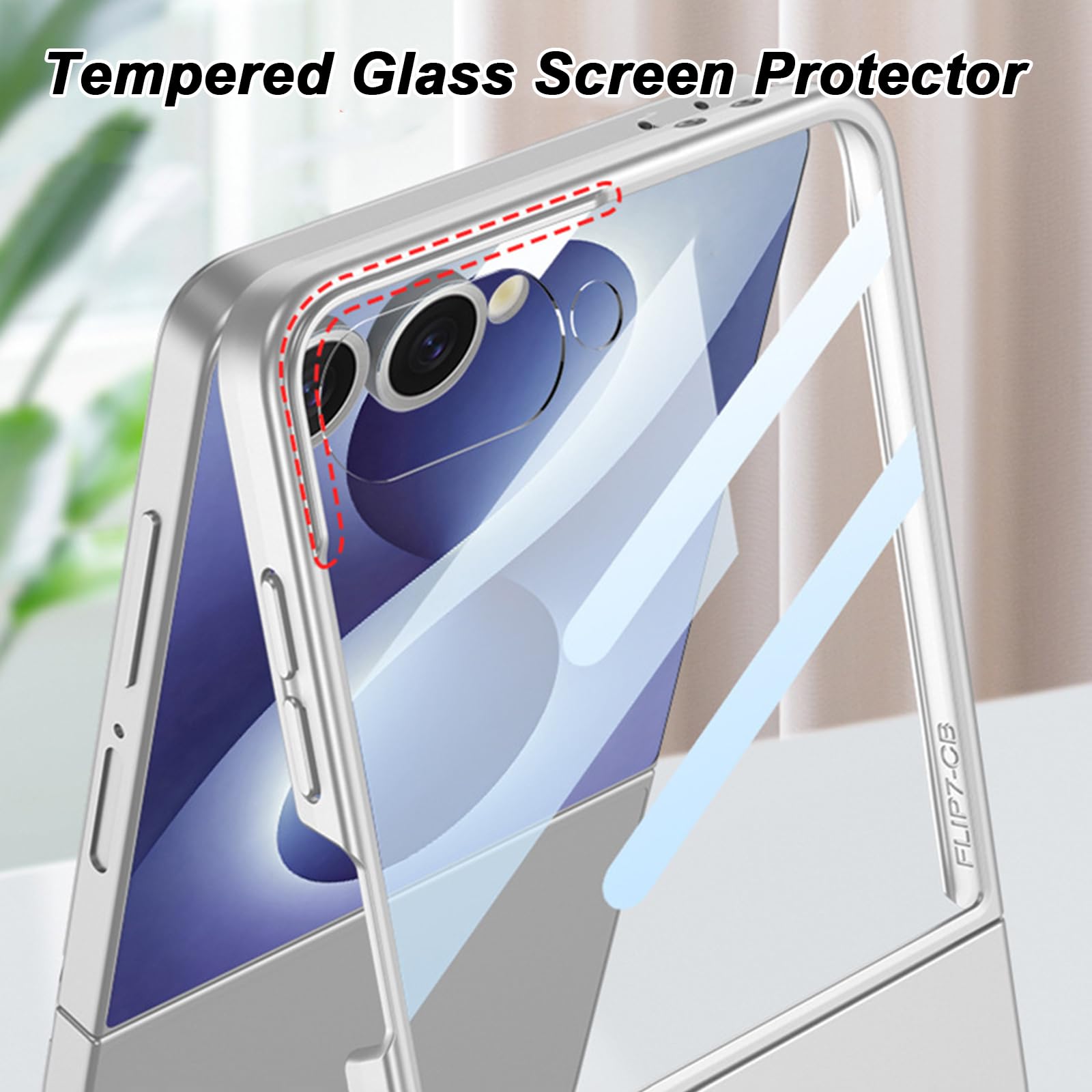 Magnetica Custodia per Samsung Galaxy Z Flip 8, Sottile Duro PC Glassata