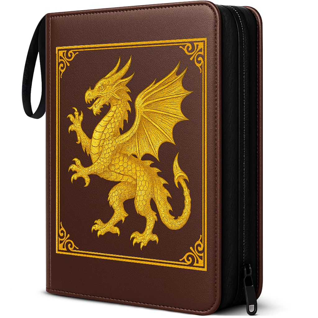 4 Pocket Trading Card Binder, 50 Pages 400 Cards, PU Leather Trading Cards Album Folder for MTG, TCG, Pokemon Yu-Gi Oh, Basketball Sports Cards, Game Cards (UK Company)