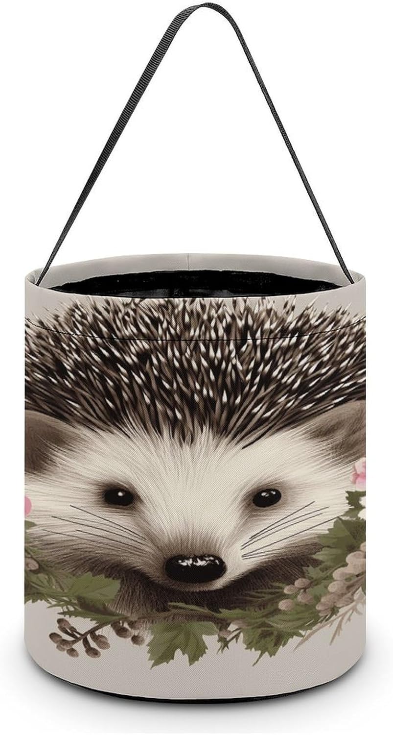 LLUTSNTH Hedgehog Halloween Tote Treat Bag for Trick Or Treat