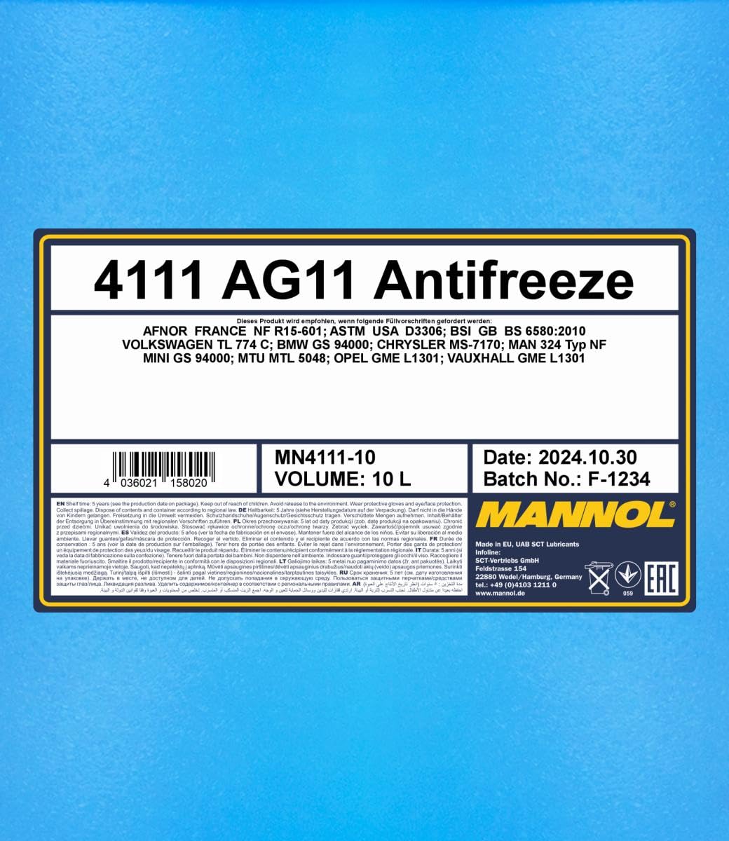 MANNOL MN4111-10 Antigel 10L Bleu