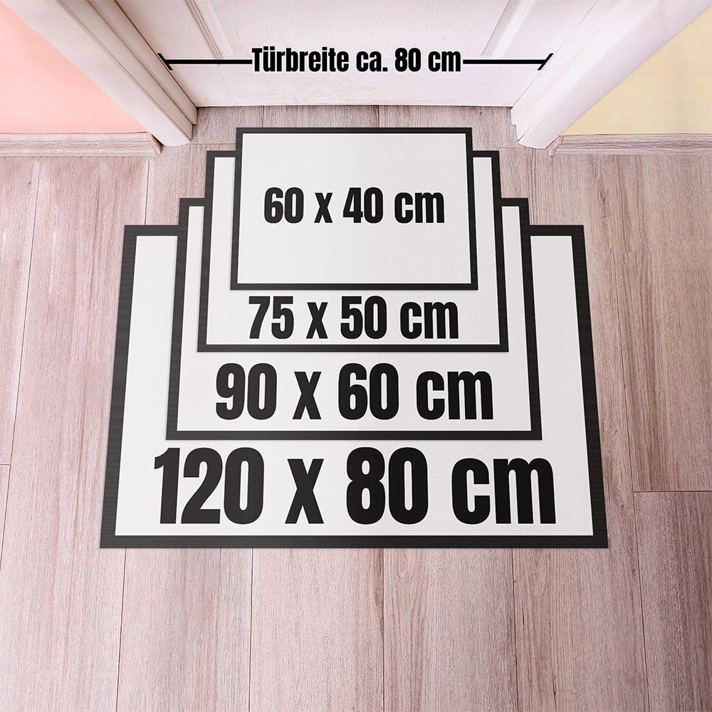 Print Royal Fußmatte mit Spruch - Oma & Opa Regeln - Fußabtreter als Geschenkidee für die Großeltern - rutschfest, 120 x 80 cm